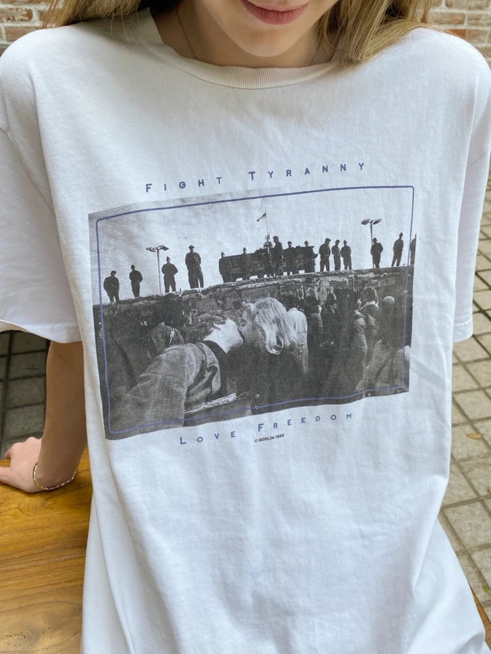3/$25!!! Brandy Melville Fight Tyranny Oversized T-Shirt